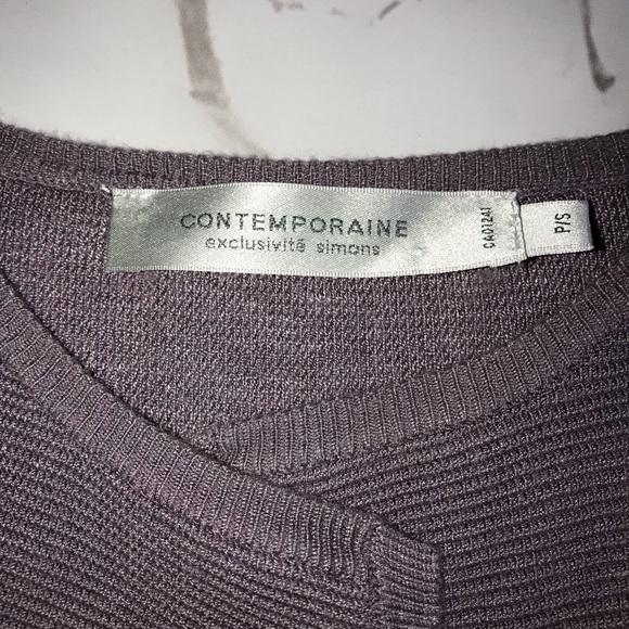 Contemporaine Exclusivité Simons Purple Cardigan Sweater Size Small - Picture 2 of 3